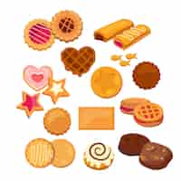 Бесплатное векторное изображение Вкусный набор печенья