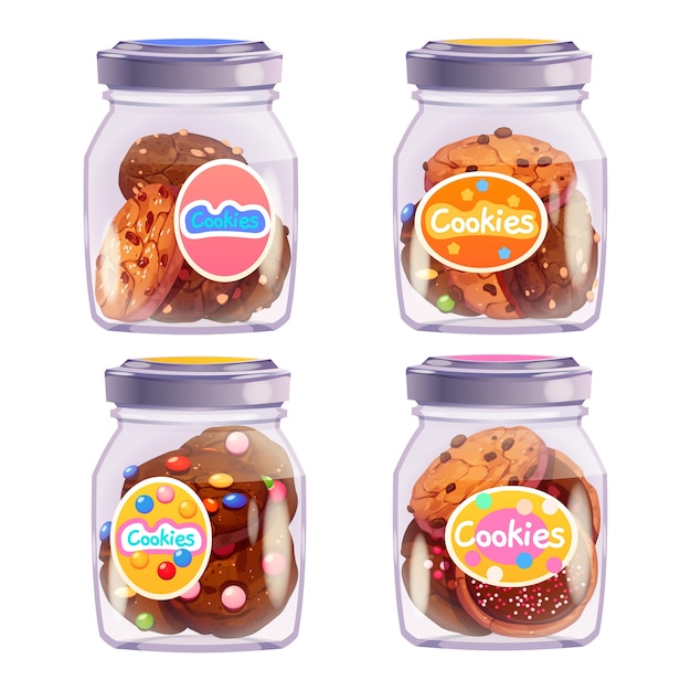 Free vector delicious cookies sticker set