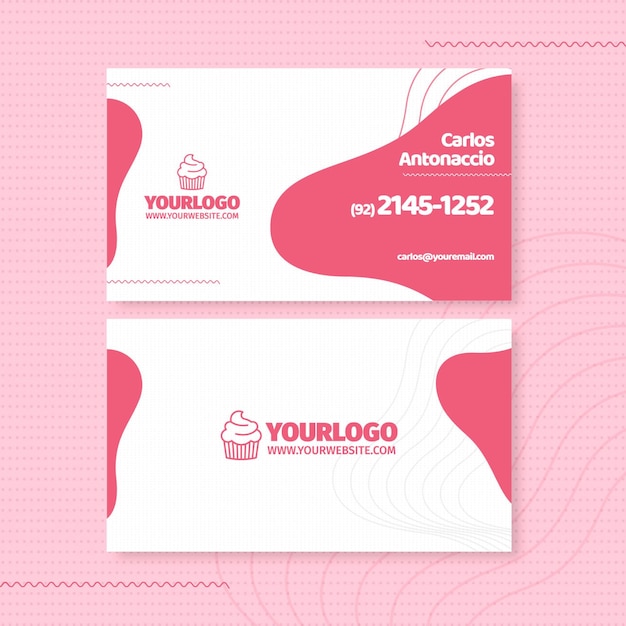 Free vector delicious cupcake business card template