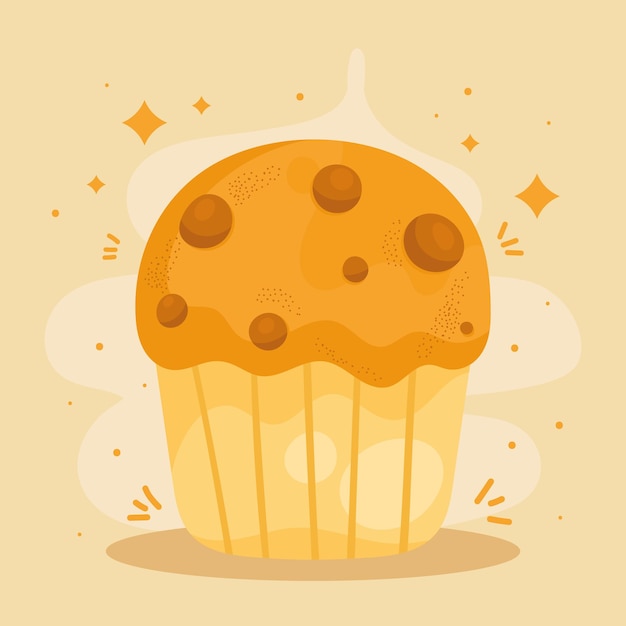 Free vector delicious cupcake pastry