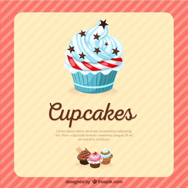 Free Vector delicious cupcake poster