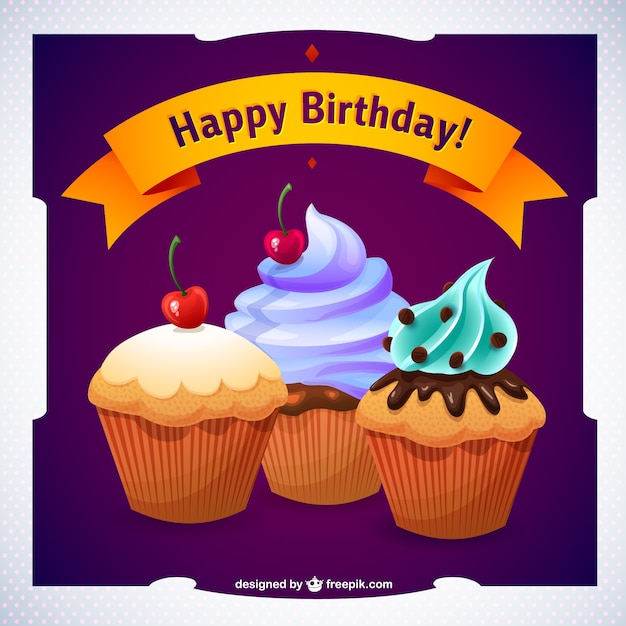 Delicious cupcakes birthday card