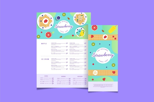 Free vector delicious dessert menu template