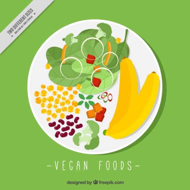 Free vector delicious dish of vegan food