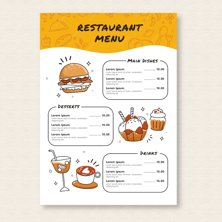  Delicious fast food menu template Premium Vector