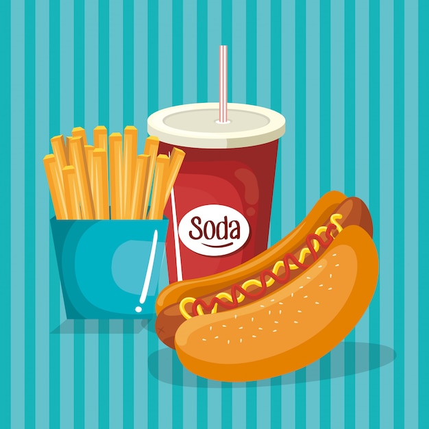 Free vector delicious fast food menu