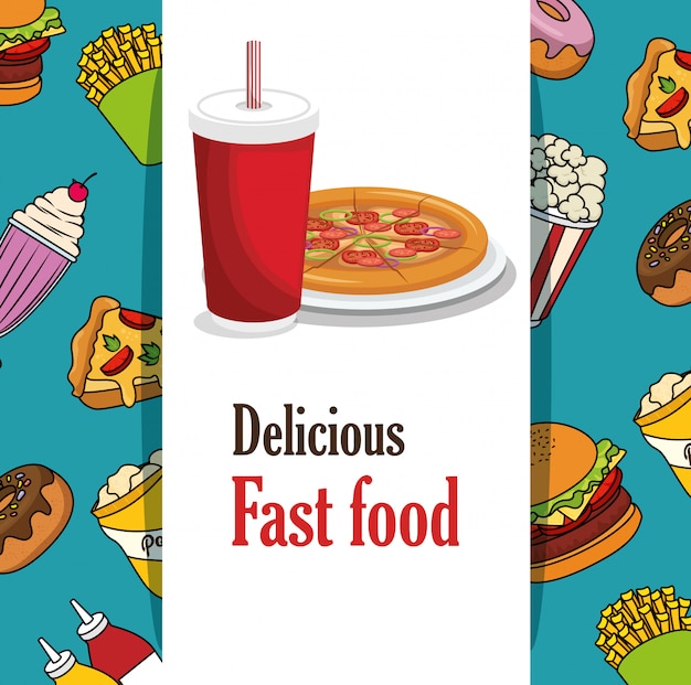 Vettore gratuito delizioso menu di fast food