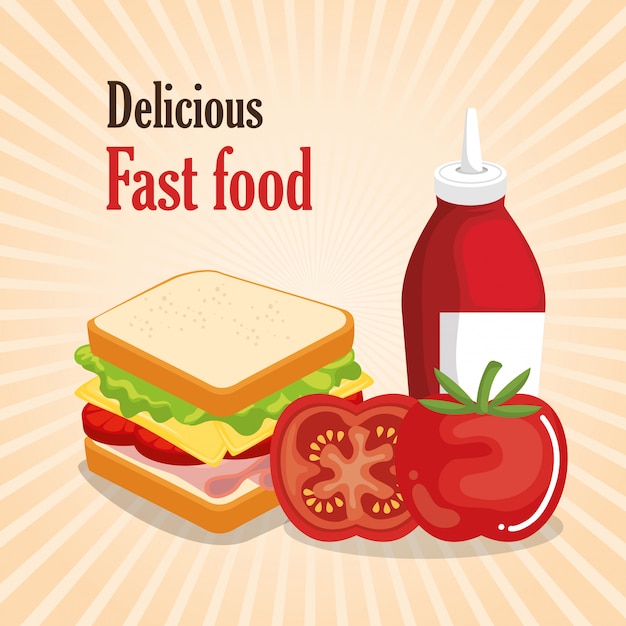 Free vector delicious fast food menu