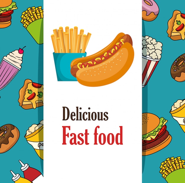 Delizioso menu di fast food