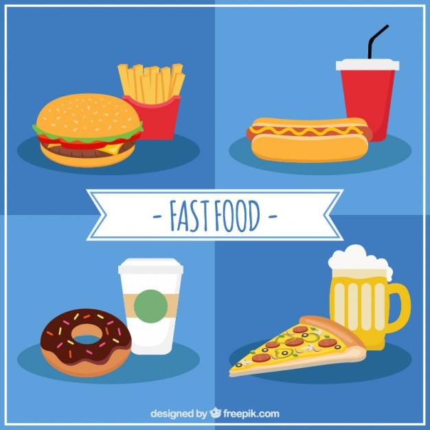 Free vector delicious fast food