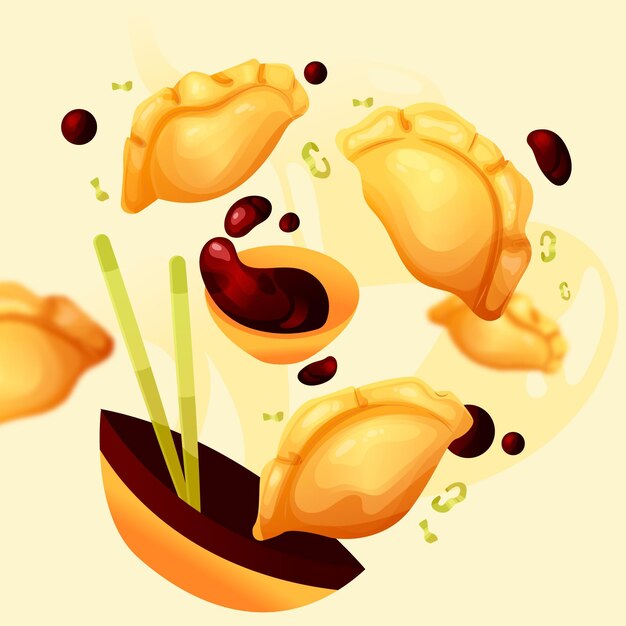 Бесплатное векторное изображение Вкусная еда гёза в плоском дизайне