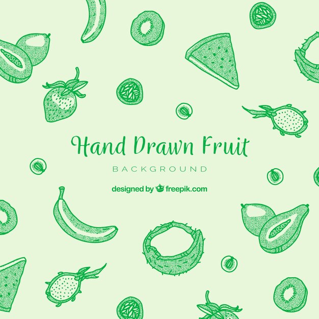 Delicious food background with hand drawn style