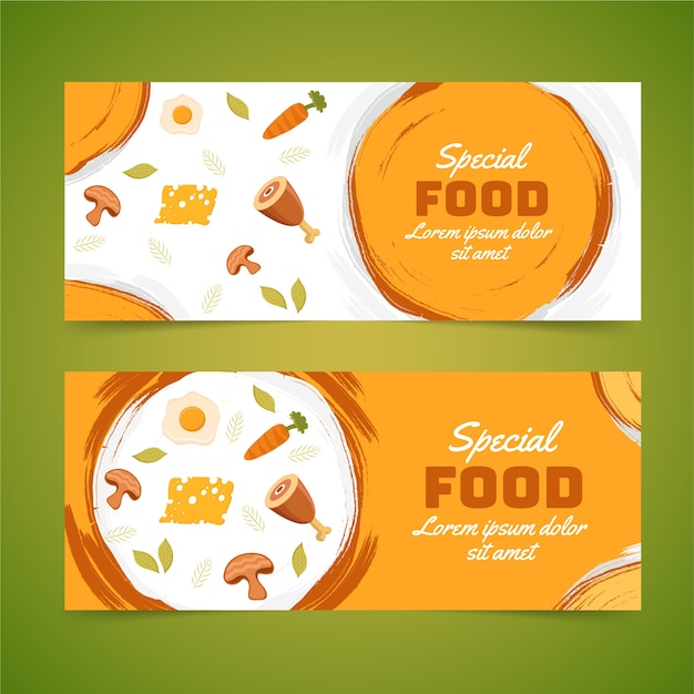 Free vector delicious food banners pack