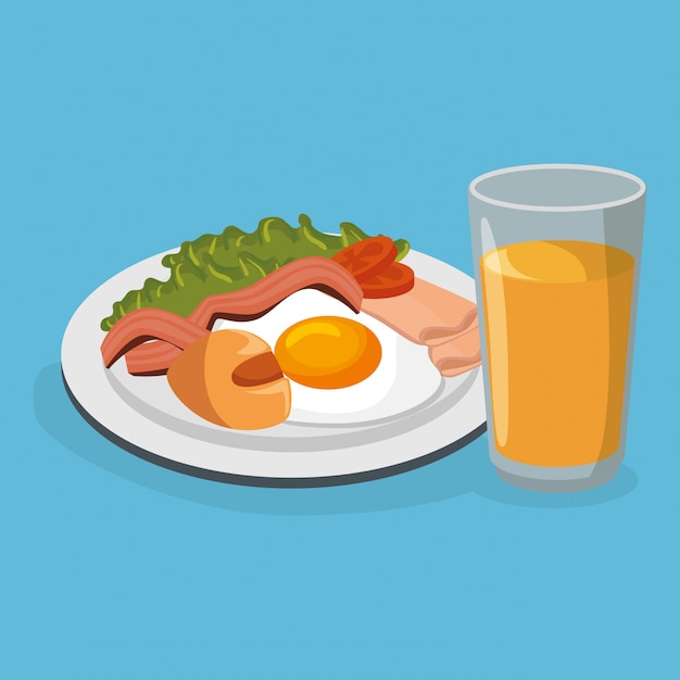 Бесплатное векторное изображение Вкусная еда завтрак