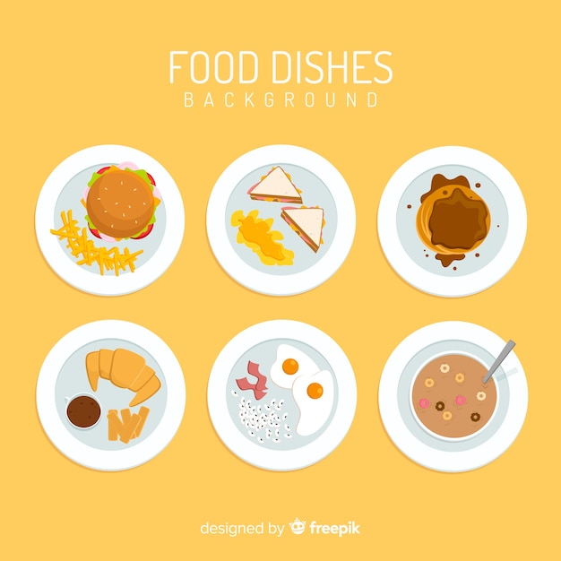 Free vector delicious food dishes collection