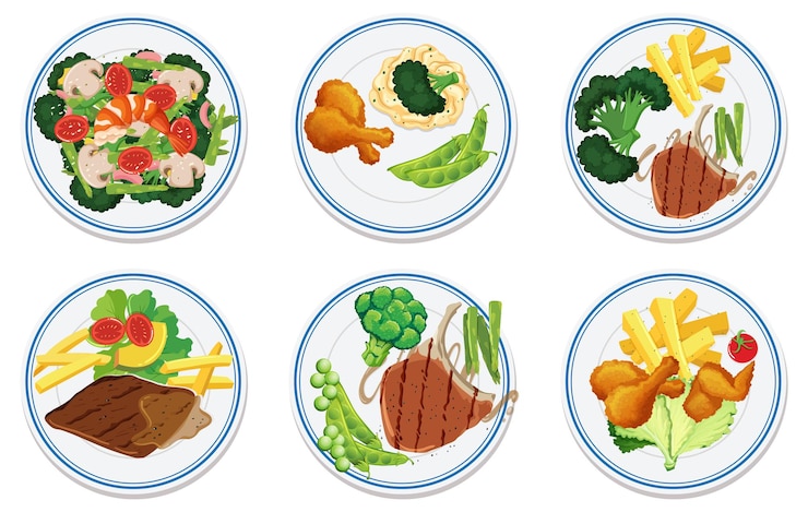 무료 Vector 맛있는 음식 접시 들 의 예