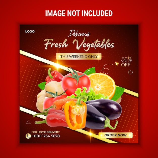 Delicious fresh vegetavles social media post
