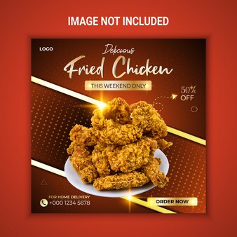 Delicious fried chicken social media post design