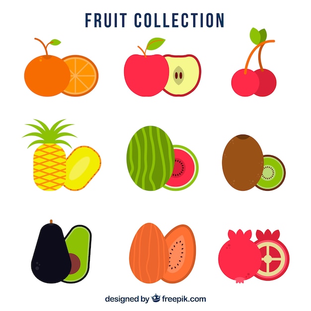 Free vector delicious fruit set