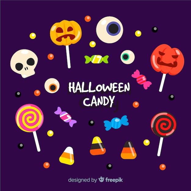 Free vector delicious halloween sweets collection