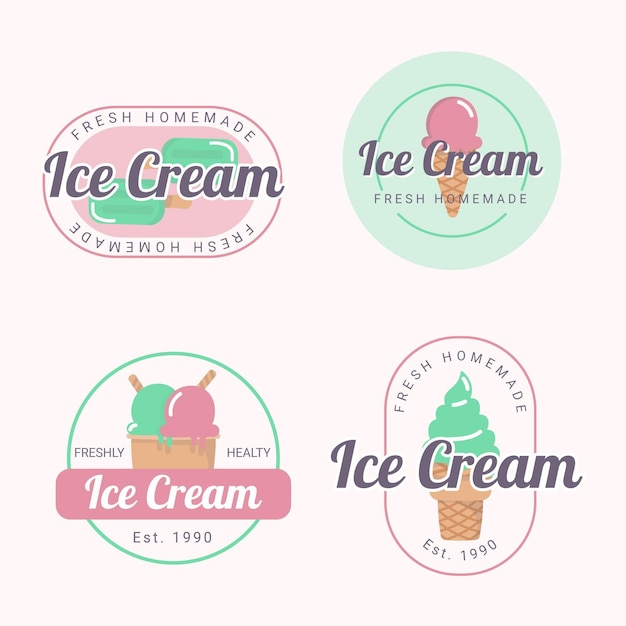 Delicious ice cream label collection