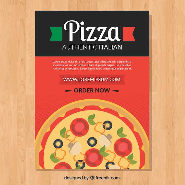 Free vector delicious italian pizza brochure