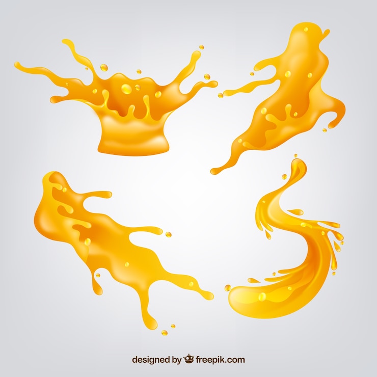 Free Vector delicious juice splashes collection in realistic style