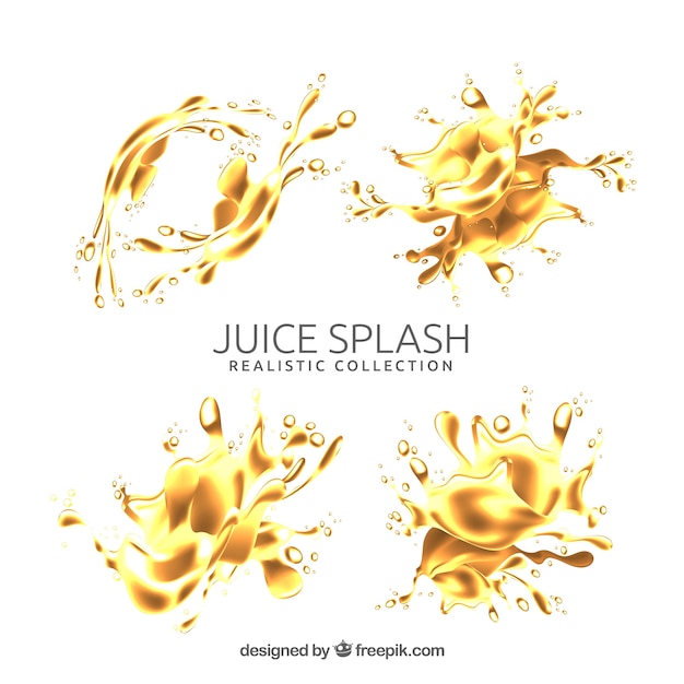 Free vector delicious juice splashes collection in realistic style