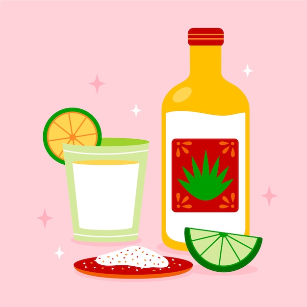 무료 벡터 맛있는 mezcal 음료 그림