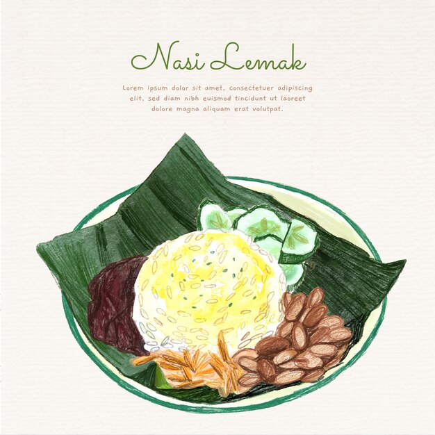 봉사 할 준비가 된 맛있는 nasi lemak