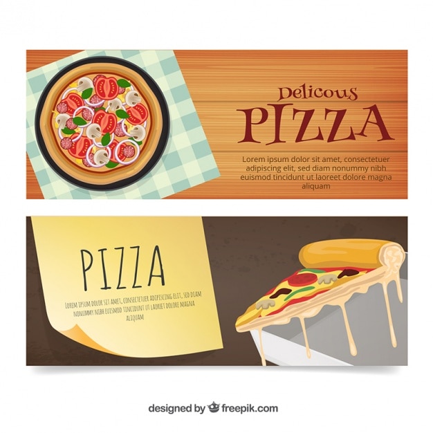 Free vector delicious pizza banners