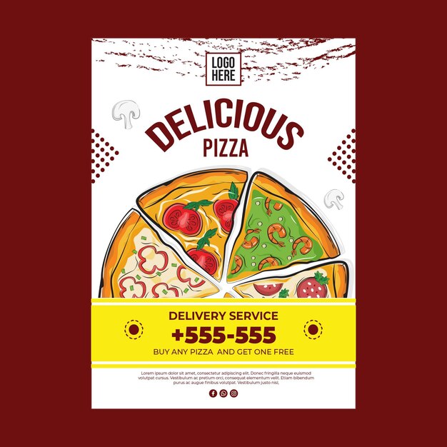 Delicious pizza concept