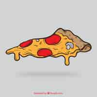 Free vector delicious pizza slice