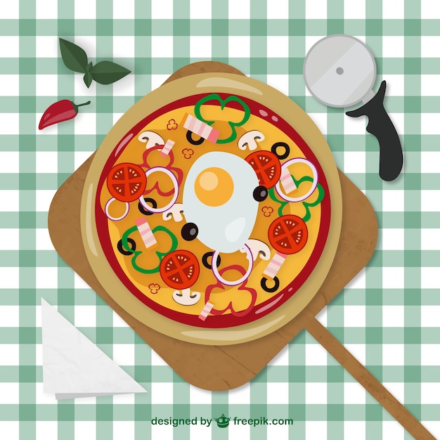Бесплатное векторное изображение Вкусная пицца