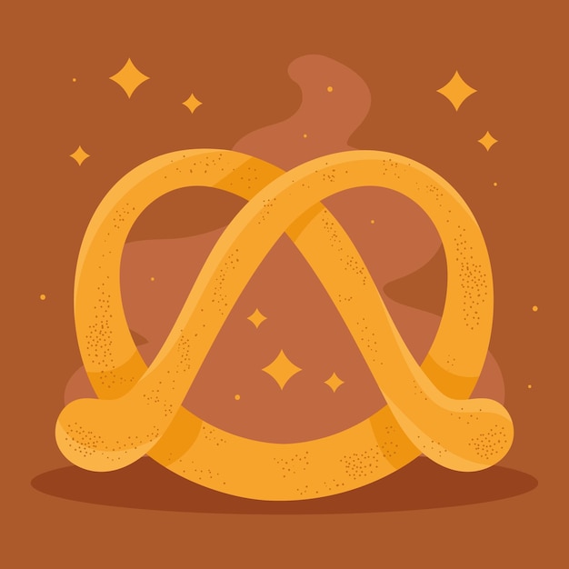 Free vector delicious pretzel pastry