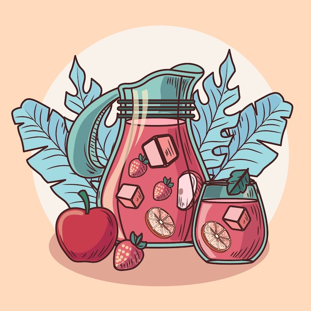 Free vector delicious refreshing sangria drink illustrated