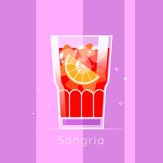 Иллюстрированный восхитительный освежающий напиток из сангрии