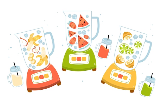 Free vector delicious smoothies in blender glass