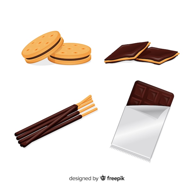 Delicious snack collection with realistic design