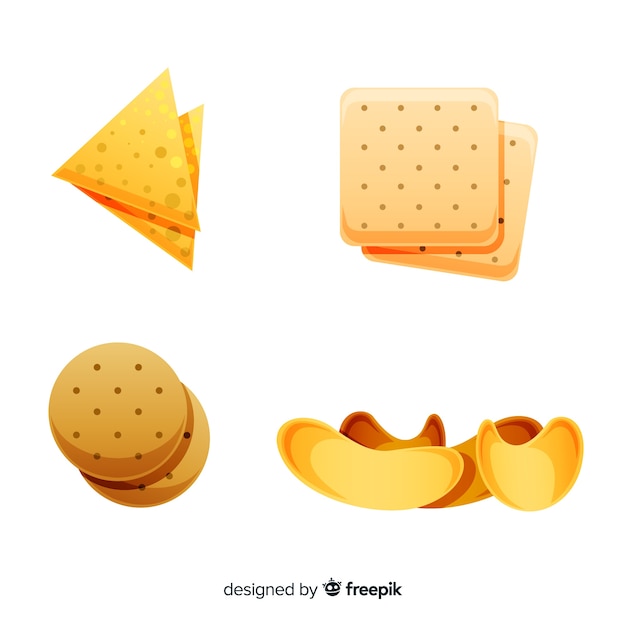 Delicious snack collection with realistic design