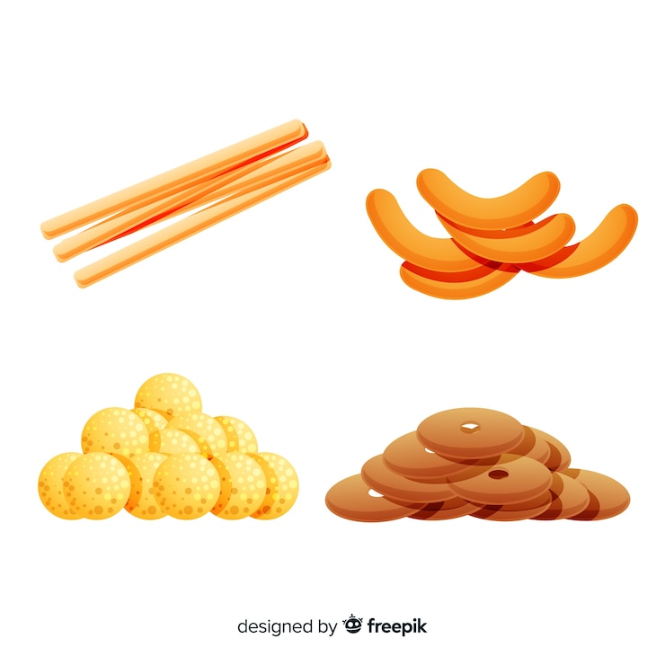 Free Vector delicious snack collection with realistic design