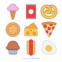 Free vector delicious snack pack