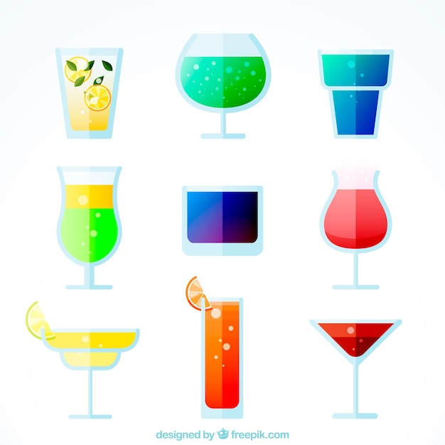 Free vector delicious summer drinks in flat design