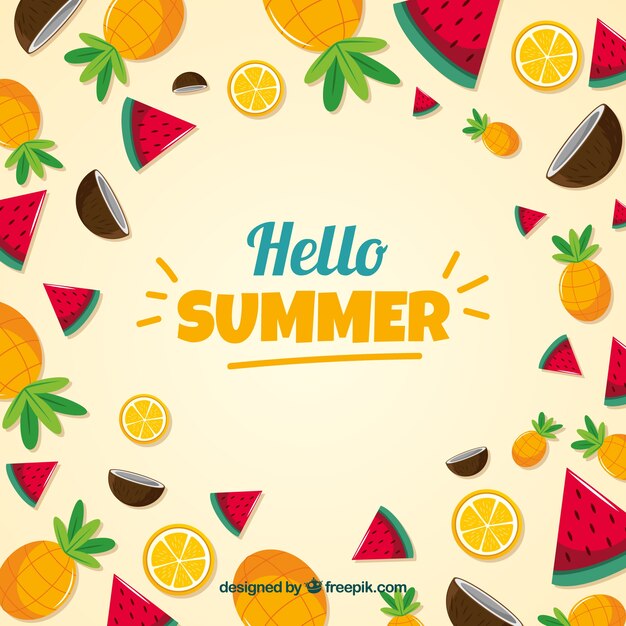 Delicious summer fruits background 