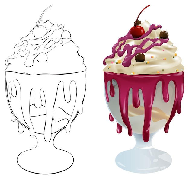 Free vector delicious sundae treat illustration