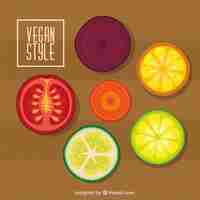 Free vector delicious vegetables slices background