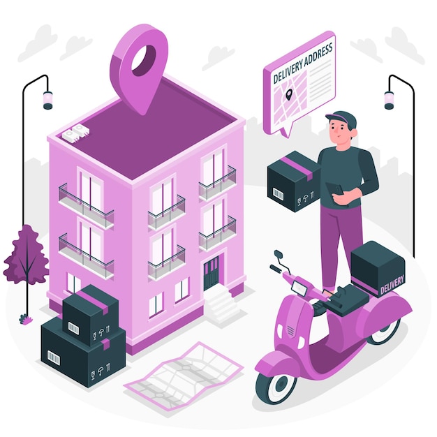 Free vector delivery address concept illustration