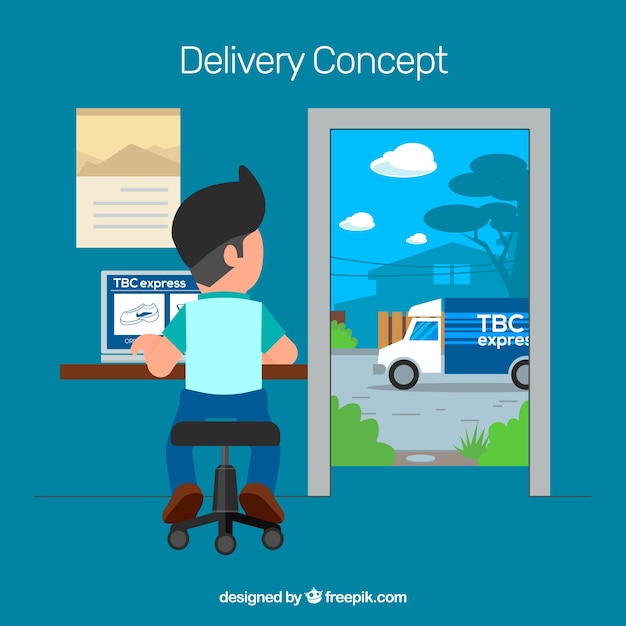 Delivery composition with flat design