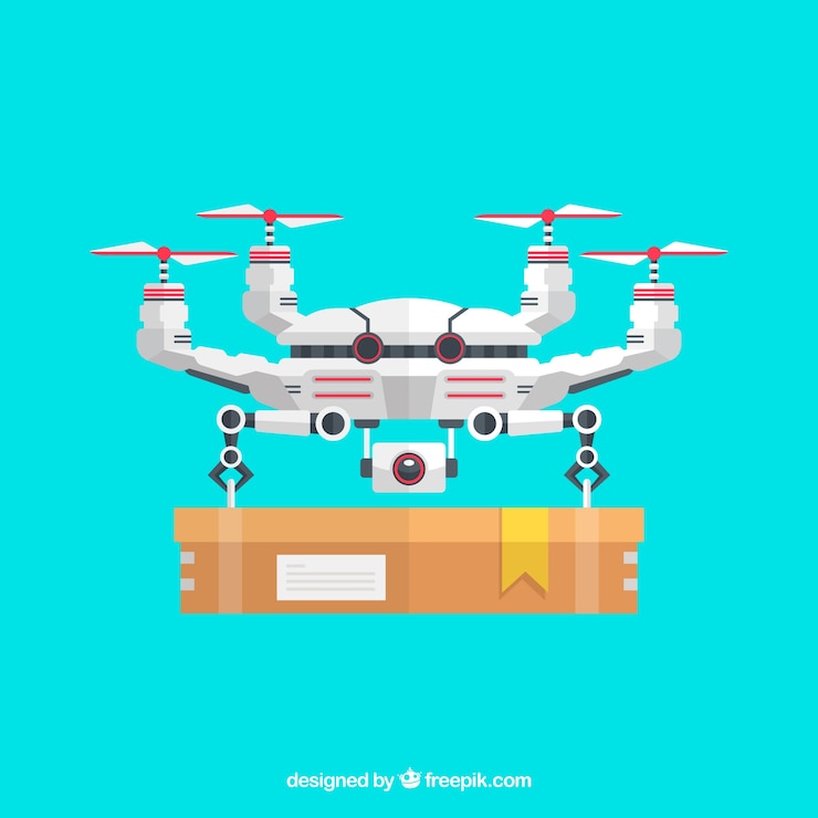 Free Vector delivery concept with drone