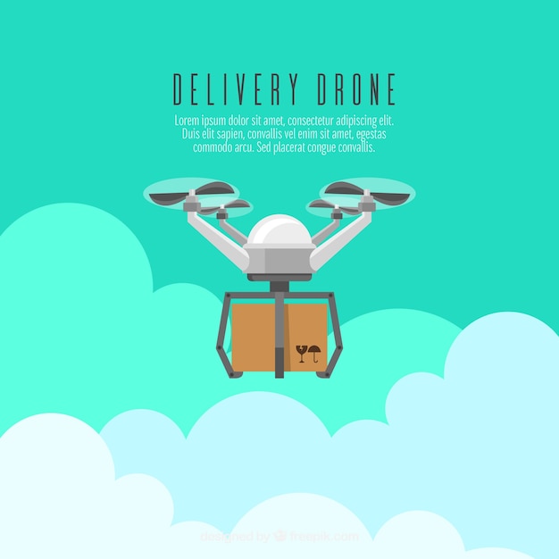 Delivery drone concept with flat design